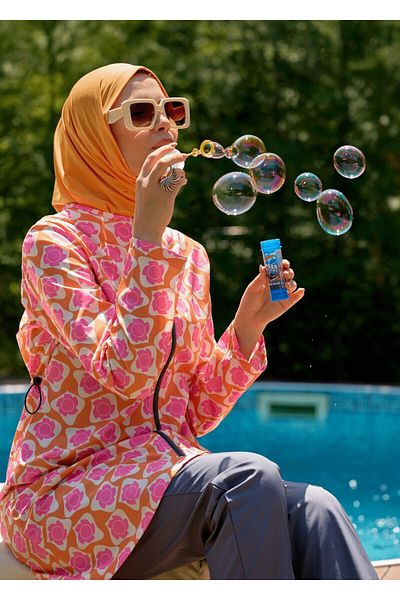 HOUSE OF MODEST Tested Swimsuit Retro Orange