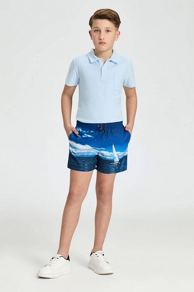Hemington Sea Pattern Blue Quick Dry Children's Swimsuit