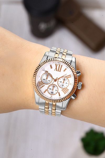 Newera Watch Metal Strap Silver-copper Women's Wristwatch Nwks041102