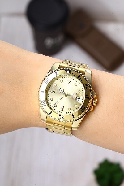 Newera Watch Metal Kordon Sarı Unisex Kol Saati Nwes041117