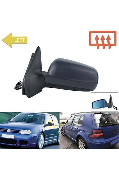 Choice Grey For Vw Golf Mk4 1997-2004 Door Wing Mirror Heated Electric Primed Left Hand Side