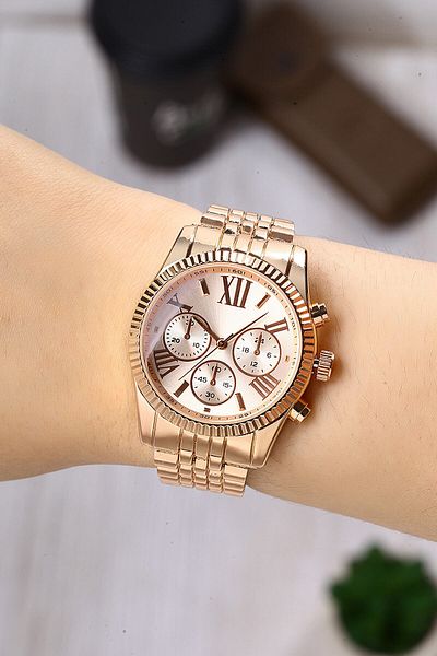 Newera Watch ساعة يد نسائية بحزام معدني نحاسي Nwks041101