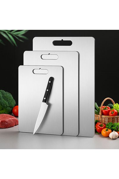 Eryıl Makina Chopping Board Stainless Set of 3 – Hygienic, Healthy and Long Lasting