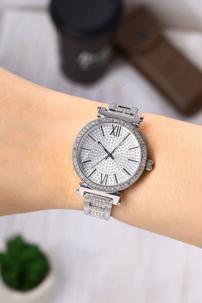Newera Watch Metal Stone Strap Silver Women's Wristwatch Nwks041108