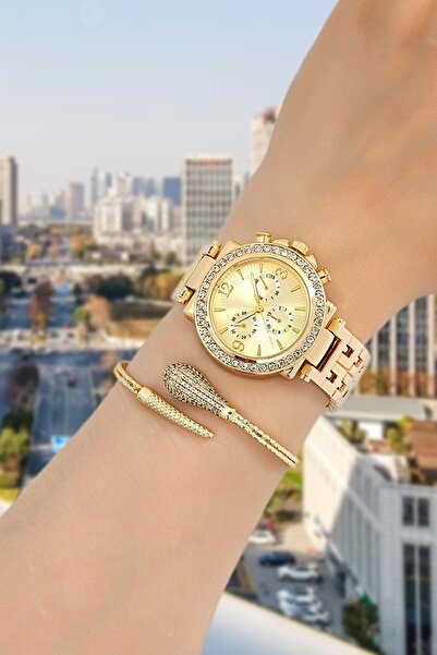 SPECTRUM PREMİUM Spectrum Premium Özel Seri Metal Kasa Altın Kadın Kol Saati ...