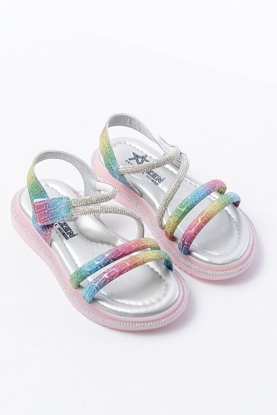 p papuccum ortopedi çocuk ayakkabıları Girl's Colorful Velcro Stone Non-Slip Sole Sandals