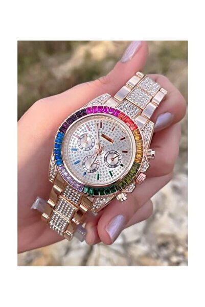 Newera Watch Metal Stone Cord Colorful Case Women's Wristwatch