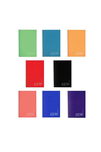 Gıpta Eco Pp 60 Yp. A4 Spiral Pp Cover Notebook Checkered - 4 Pieces
