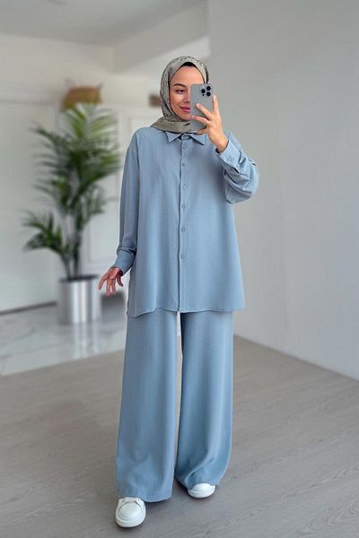 Ka Hijab Σετ Μπλε Πέρλες
