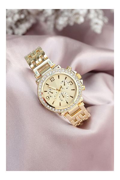 Spectrum Gold Metal Cord Zircon Stone Case Design Women's Watch