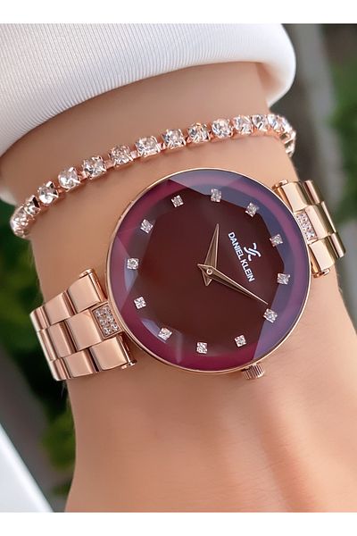 Daniel Klein Brand Rose Gold Color Women's Wristwatch - Bracelet Gift
