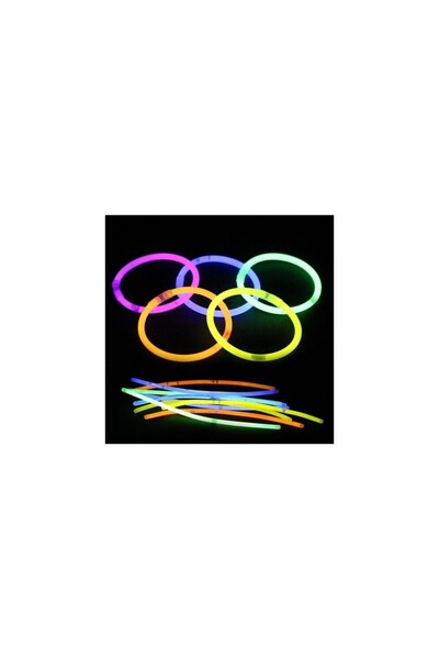 Genel Markalar Fosforlu Çubuk - 100 Parça ( 50 Çubuk 50 Bağlama Aparatı)neon Bileklik - Işıklı Eğlence Bilekliği