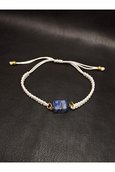 Han Ticarethane Lapis Lazuli Natural Stone Macrame Braided Bracelet