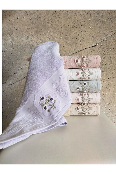 Fiesta Ellite Handcrafted 3D Embroidered 6Pcs 30X50 cm Kitchen Towels 100% Cotton