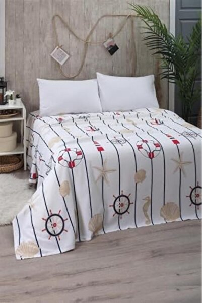 Mena Rise Tuonshop Battal Size Patterned Pique 240X260 cm Blue 1122991