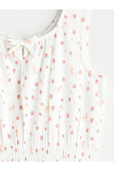 LC Waikiki Lcw Kids White Crew Neck Girls' Dress
