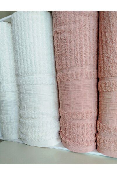 Fiesta Luxury Square Wrap 2 Pieces 50X90 cm and 2 Pieces 90X150 cm Boxed Turkish Bath Set