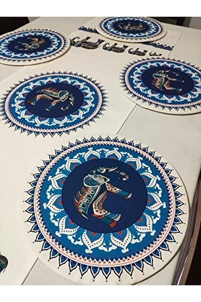 Mena Rise Şirinshop Ethnic Elephant Patterned Runner, 6-Piece Supla Set 1108107