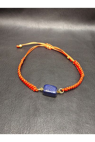 Han Ticarethane Lapis Lazuli Natural Stone Macrame Braided Bracelet