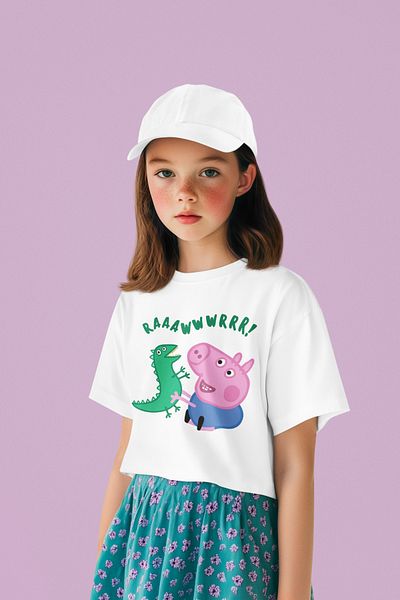 SEVBANO Tricou unisex pentru copii cu desene animate cu imprimeu Peppa Pig (vârsta 1-12)