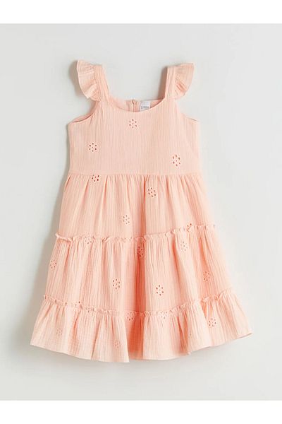 LC Waikiki Lcw Baby Ecru Crew Neck Floral Baby Girl Dress