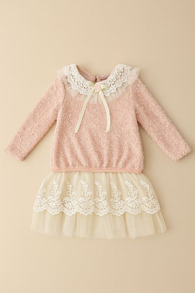 For My Baby Lace Detail Girl's Dress