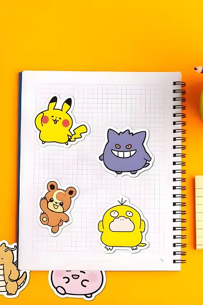 Grafikup Cute Sticker Set - 98 Pieces Pen Laptop Notebook Water Bottle Label