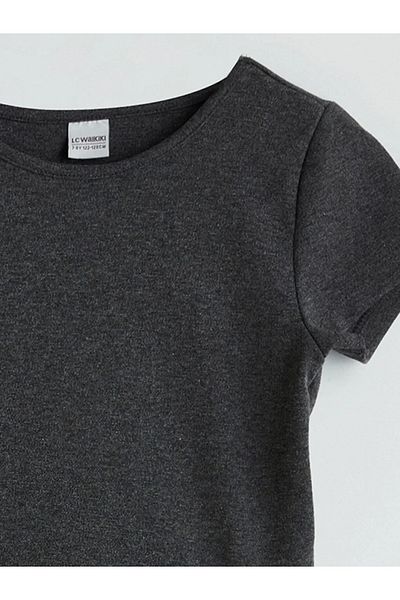 LC Waikiki Lcw Kids Anthracite Crew Neck Girl's Dress