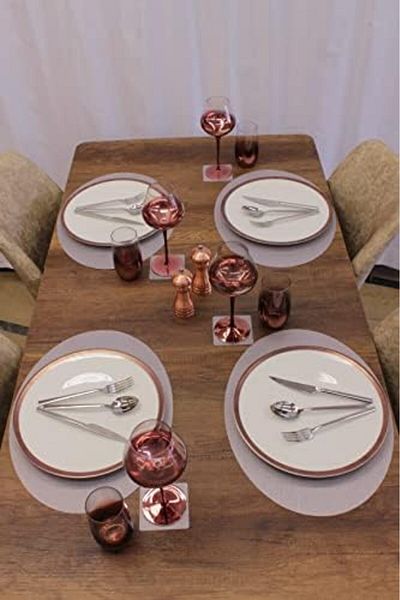 Mena Rise Şirinshop Oval Bamboo Pattern Laser Cut American Service 2 Pcs 35X45 cm 1108107