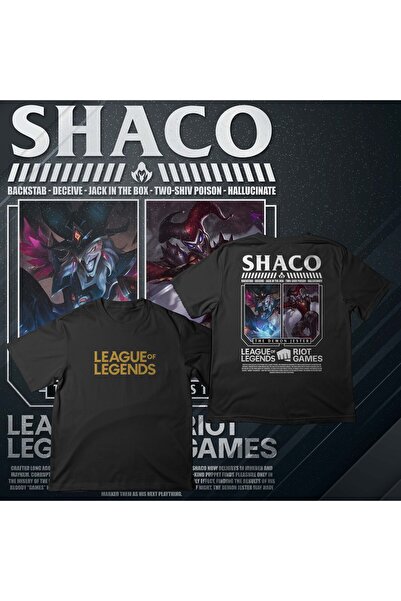EZ Design League of Legends - SHACO - Baskılı Oversize T-shirt