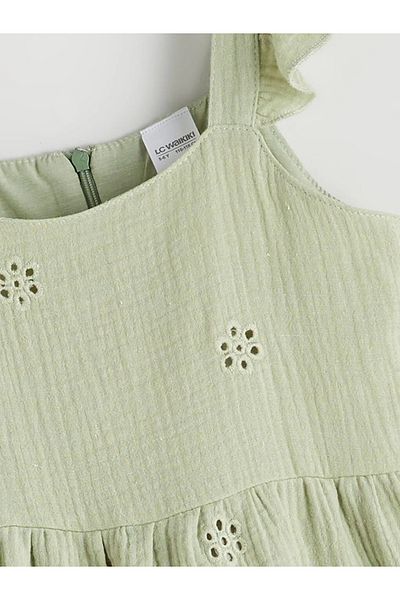 LC Waikiki Lcw Baby Ecru Crew Neck Floral Baby Girl Dress
