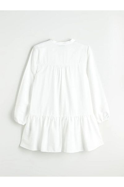 LC Waikiki Lcw Vision White Scoop Neckline Embroidery A-Line Mini Dress
