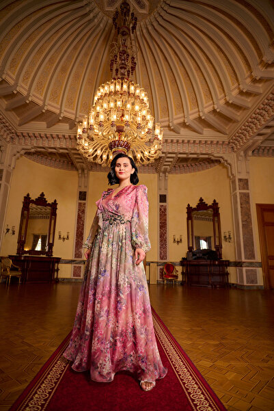 QUİZAS Quizas Special Pattern, Gradient Fabric, Design Embroidered Detail Dress