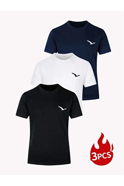 Moda Wear تي شيرت كبير الحجم مطبوع للجنسين مكون من 3 قطع