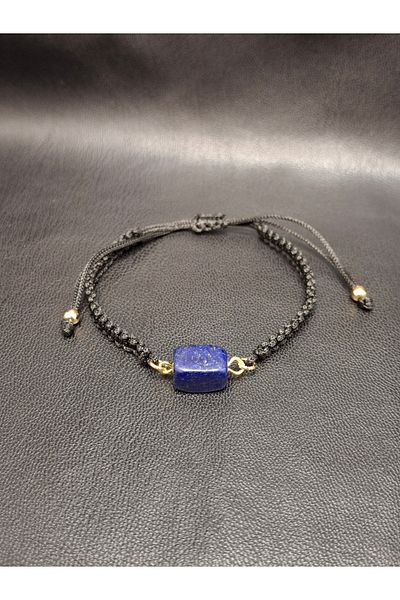 Han Ticarethane Lapis Lazuli Natural Stone Macrame Braided Bracelet