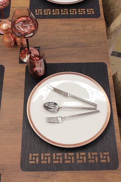 Mena Rise Şirinshop Tangram Bamboo Pattern Laser Cut American Service 2 Pcs 35X45 cm 1108107