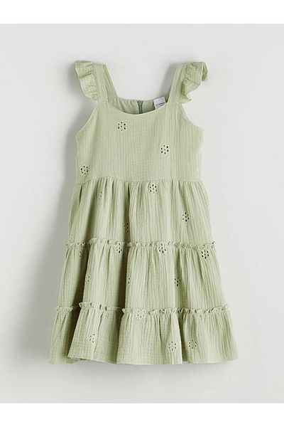 LC Waikiki Lcw Baby Ecru Crew Neck Floral Baby Girl Dress