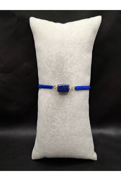 Han Ticarethane Lapis Lazuli Natural Stone Macrame Braided Bracelet