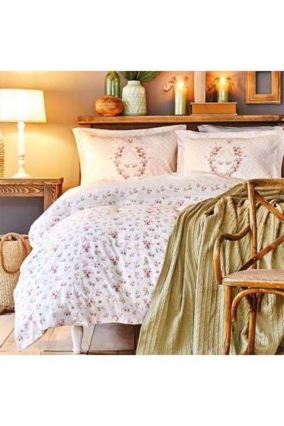 Mena Rise ŞirinShop Home طقم لحاف مزدوج من القطن 100% من Sonya Green 1108107