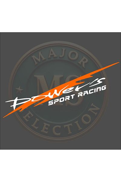 MS Major Selection Power's Sport Racing Sticker 30X5.5 Cm. In Black, White, Orange, Red, Green, Hologram Colors