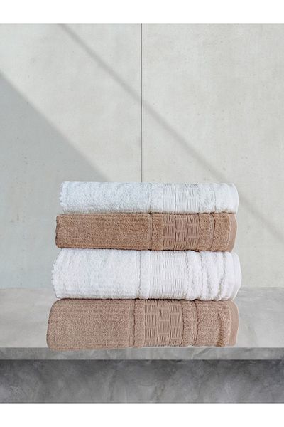 Fiesta Luxury Square Wrap 2 Pieces 50X90 cm and 2 Pieces 90X150 cm Boxed Turkish Bath Set
