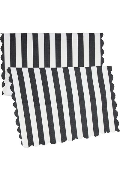 Mena Rise Şirinshop Home Decor Modern Black and White Striped Runner Bkrunner45 1108107