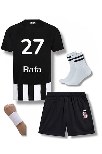 FOLKLORİST Beşiktas //Râfa-Silvâ Black-White 25- 26 New Season Home Kids Football Jersey Set of 4
