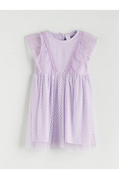 LC Waikiki Lcw Baby Ecru Crew Neck Floral Baby Girl Dress