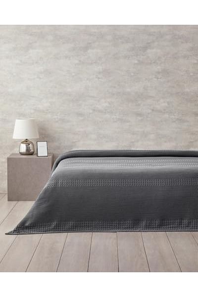 Mena Rise Fikirshop Home Almina Cotton Double Pique Anthracite 1032194
