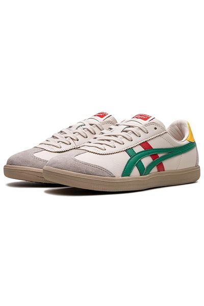 Onitsuka Tiger Tokuten "White/Beige/Red/Green" Leather Sneakers with Gum Sole