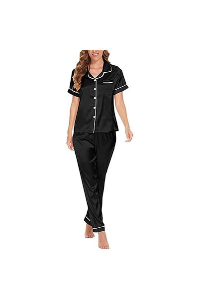 Caprisious Women's Luxurious Silk Satin Pajama Set - Soft and Comfortable Short Sleeve Nightwear