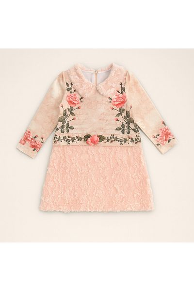 For My Baby Floral Printed Baby Collar Dress