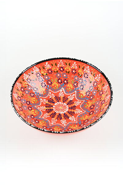 ADEN LİNA ART WORKSHOP 30 cm TURUNCU meyve kasesi Otantik Çini Desen Seramik ...