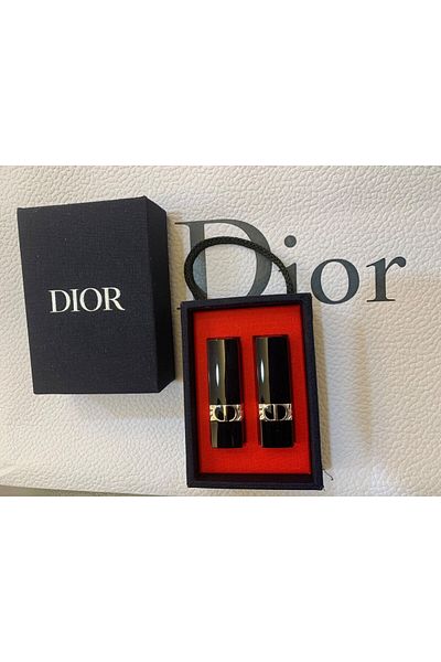 Dior duo lipstick set with studded case 999 lipstick 080 lipstick ( mini size set )